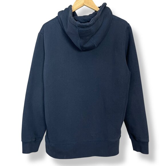 Jiberish Sweatshirt Hoodie Drawstring Size Medium Navy Blue Embroidered Unisex - Picture 2 of 13